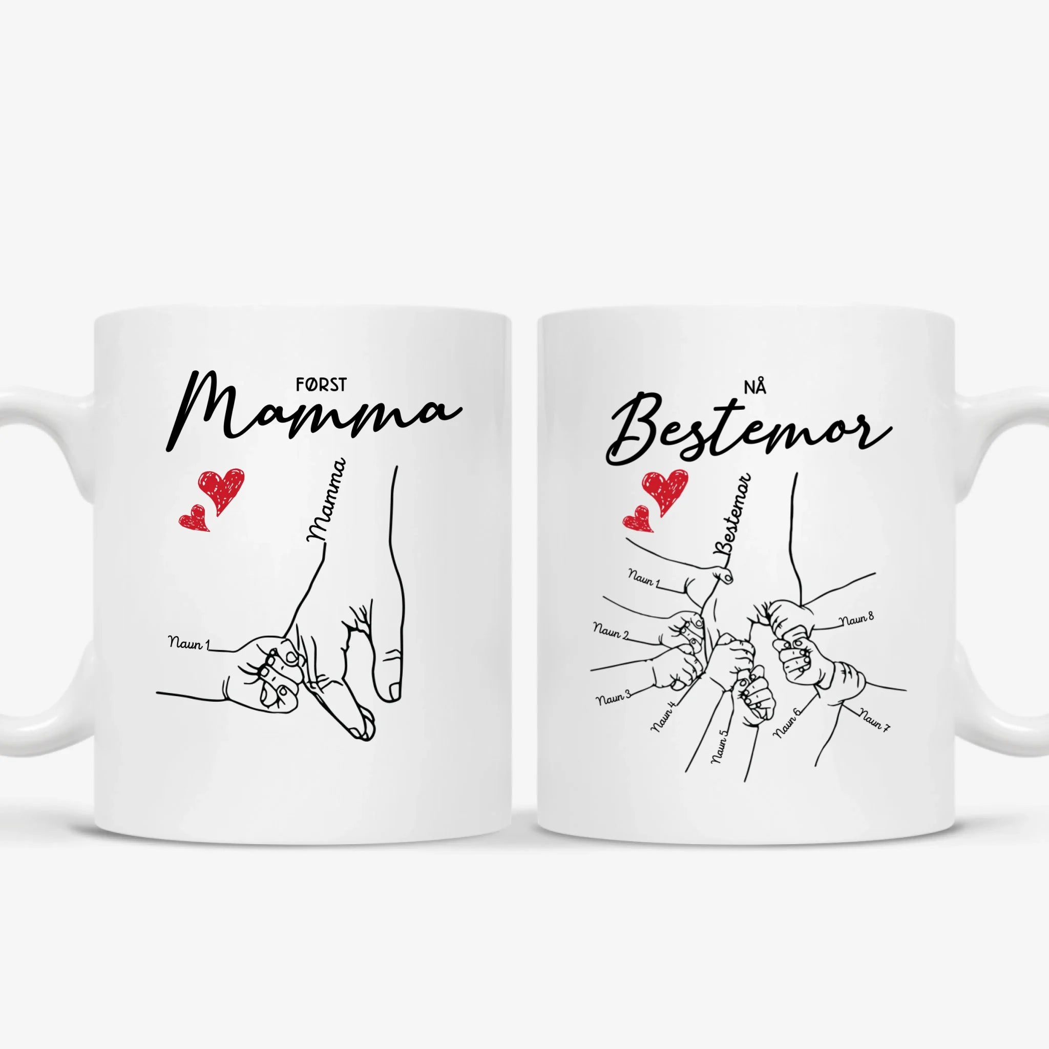 Først Mamma Nå Bestemor - Personalig Krus til Bestemor & Mamma