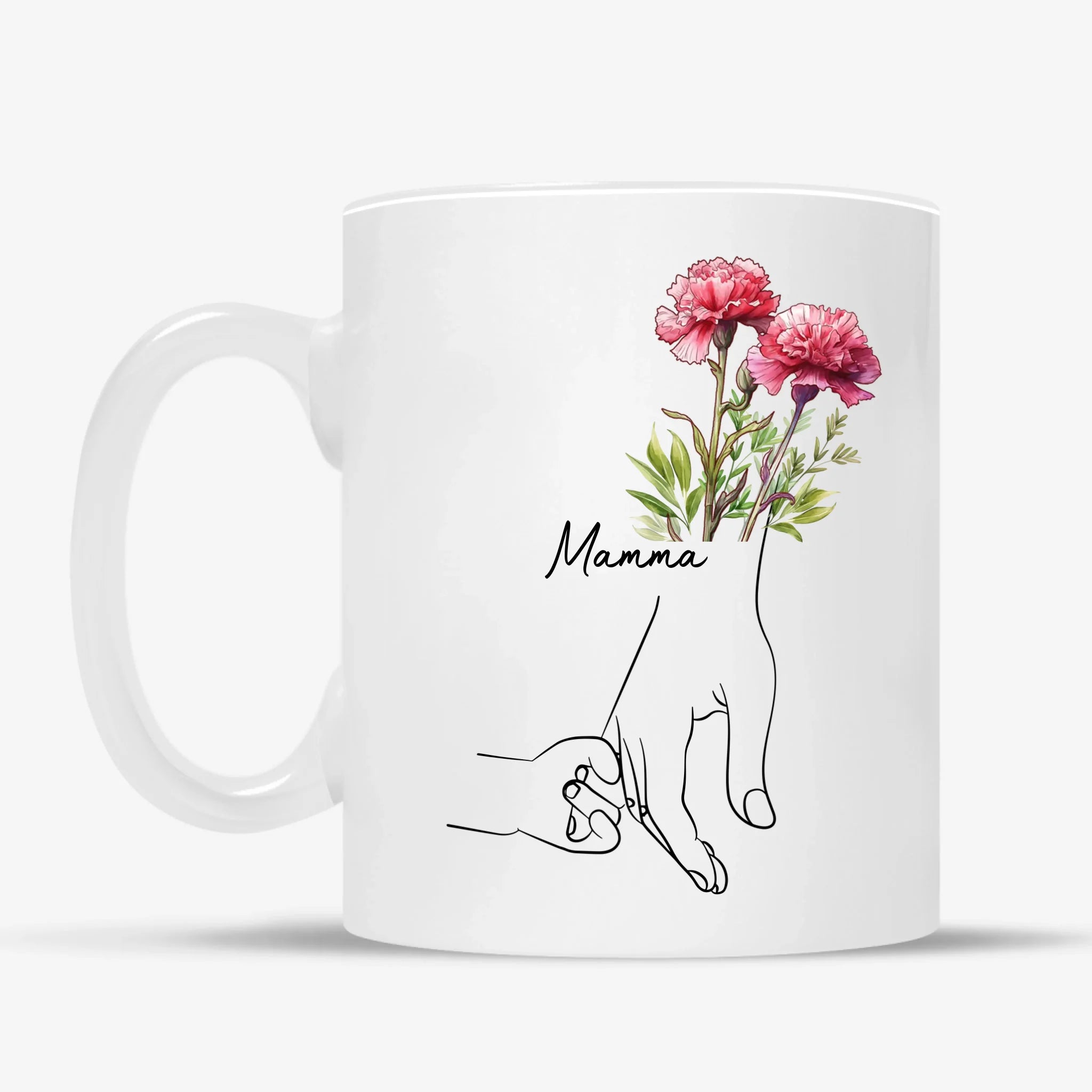 Blomsterkrus til mamma – Personlig med navn og antall hender