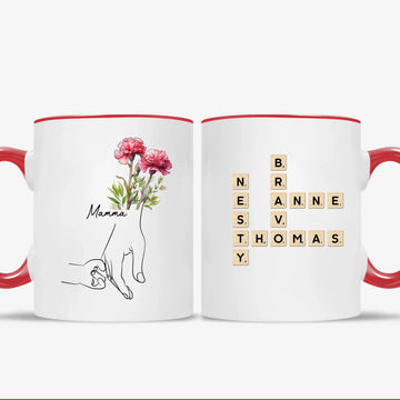 Blomsterkrus til mamma – Personlig med navn og antall hender