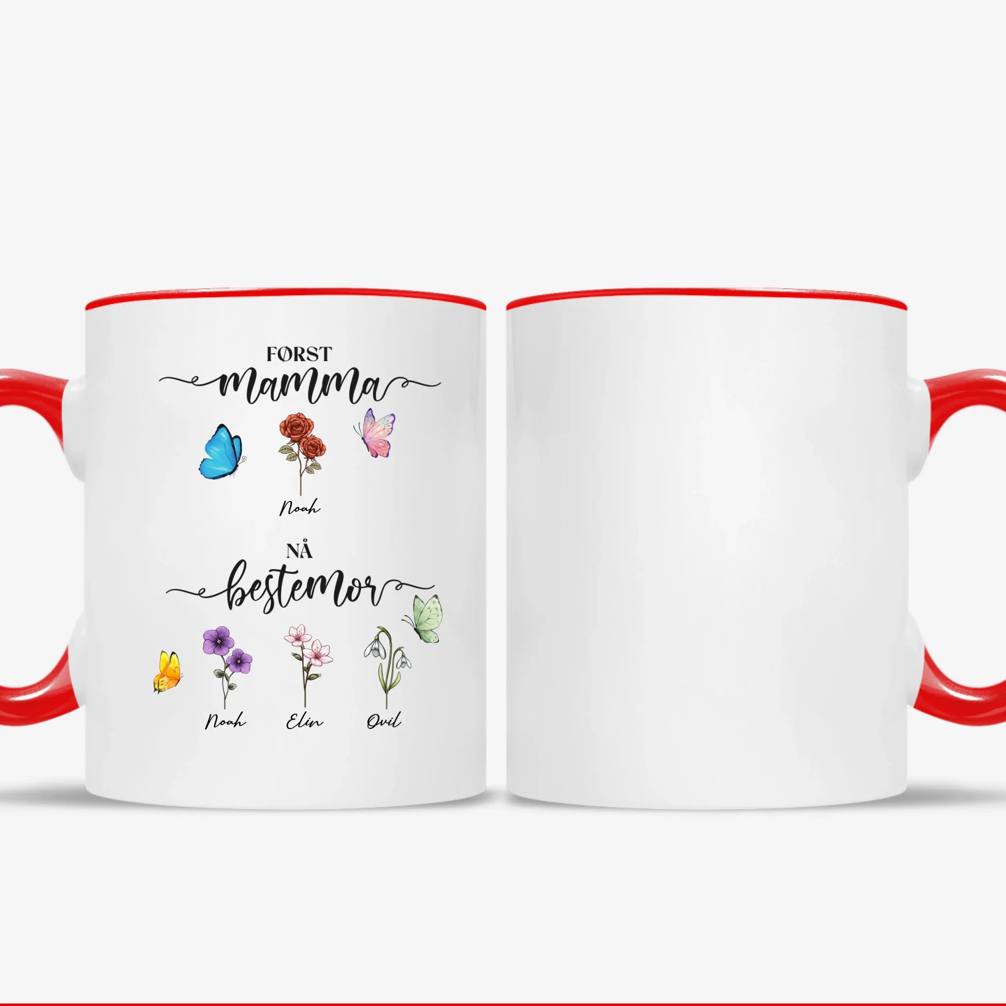 Personlig Kopp til Bestemor – Først Mamma, Nå Bestemor med Navn