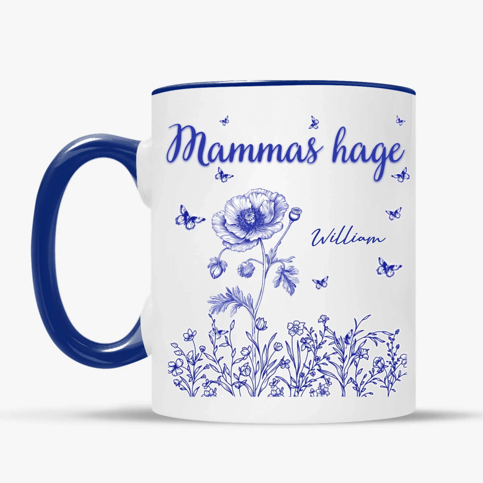 Mammas hage Kopp Klassisk Illustrert Design – Personlig med Navn