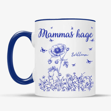 Mammas hage Kopp Klassisk Illustrert Design – Personlig med Navn