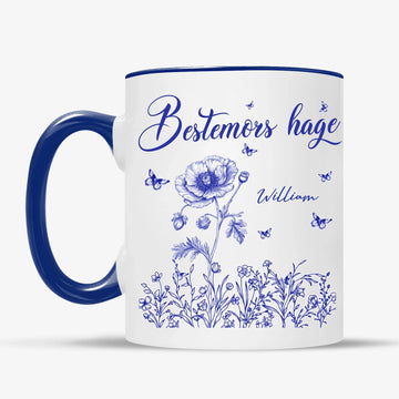 Bestemors hage Kopp Klassisk Illustrert Design – Personlig med Navn