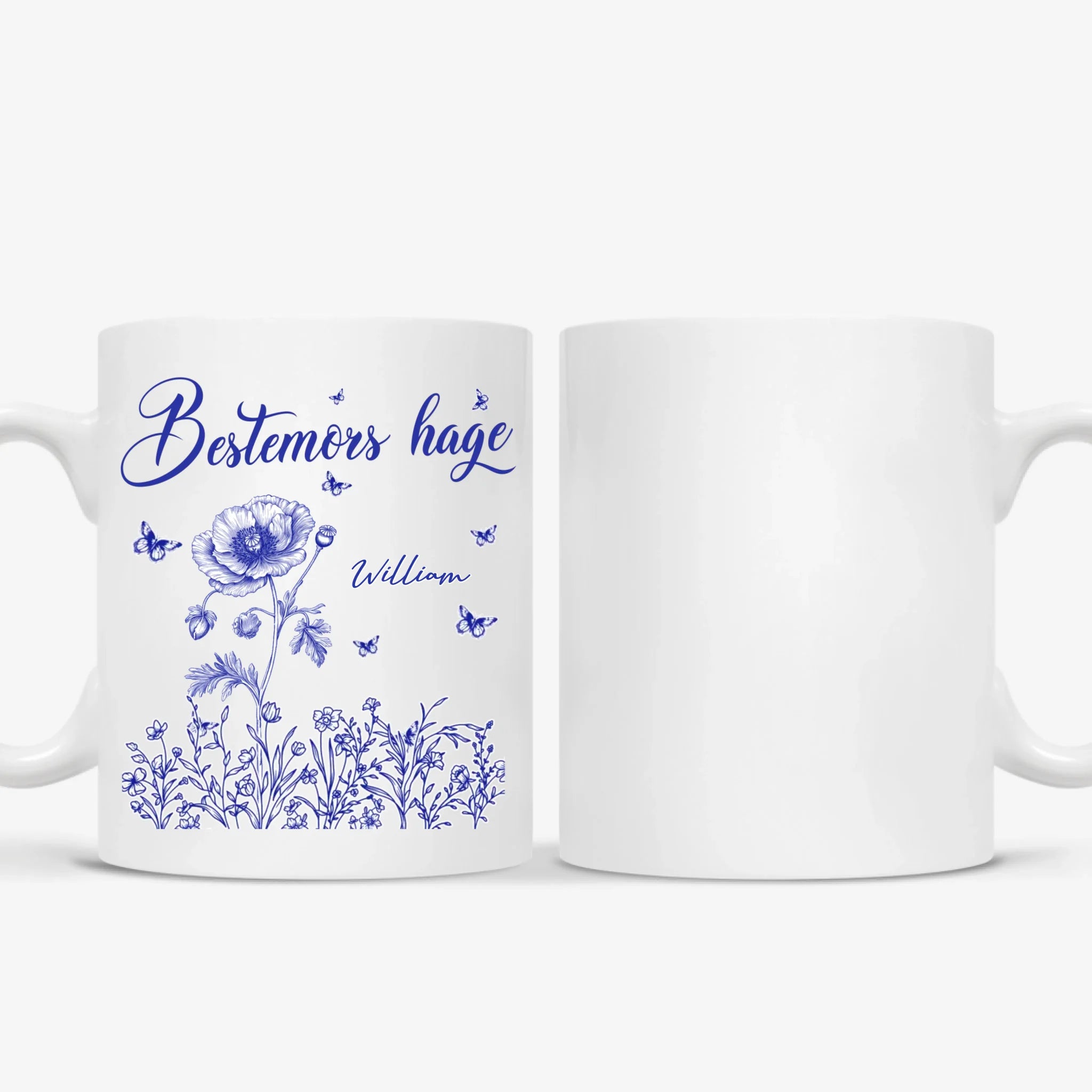 Bestemors hage Kopp Klassisk Illustrert Design – Personlig med Navn