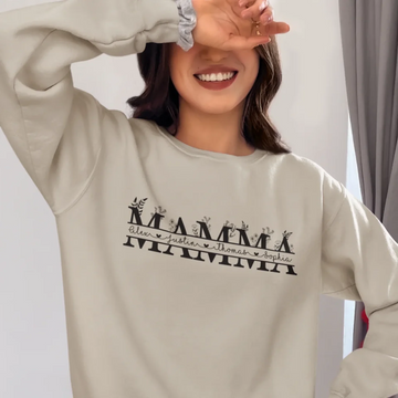 Mamma med Barnas Navn Sweatshirt til Mamma