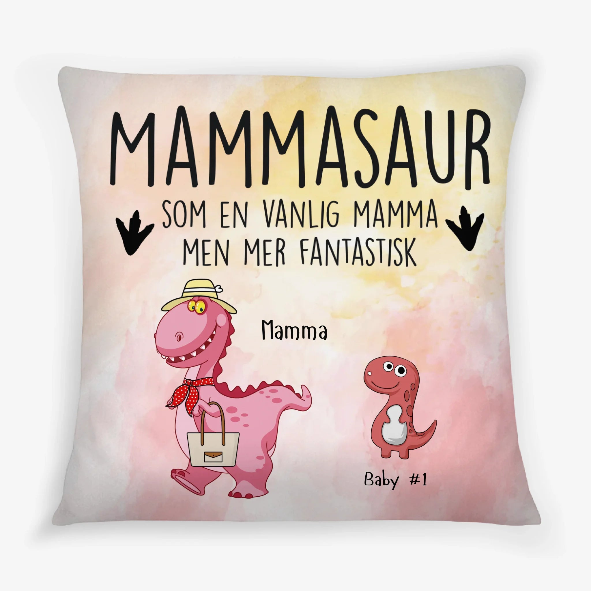 Mammasaur Personlig Firkantet pute