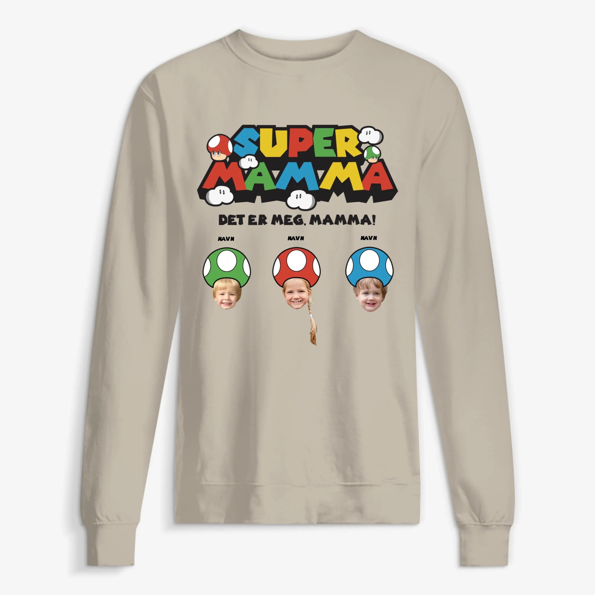 Super Mamma Personlig Sweatshirt med foto & navn