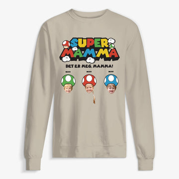 Super Mamma Personlig Sweatshirt med foto & navn