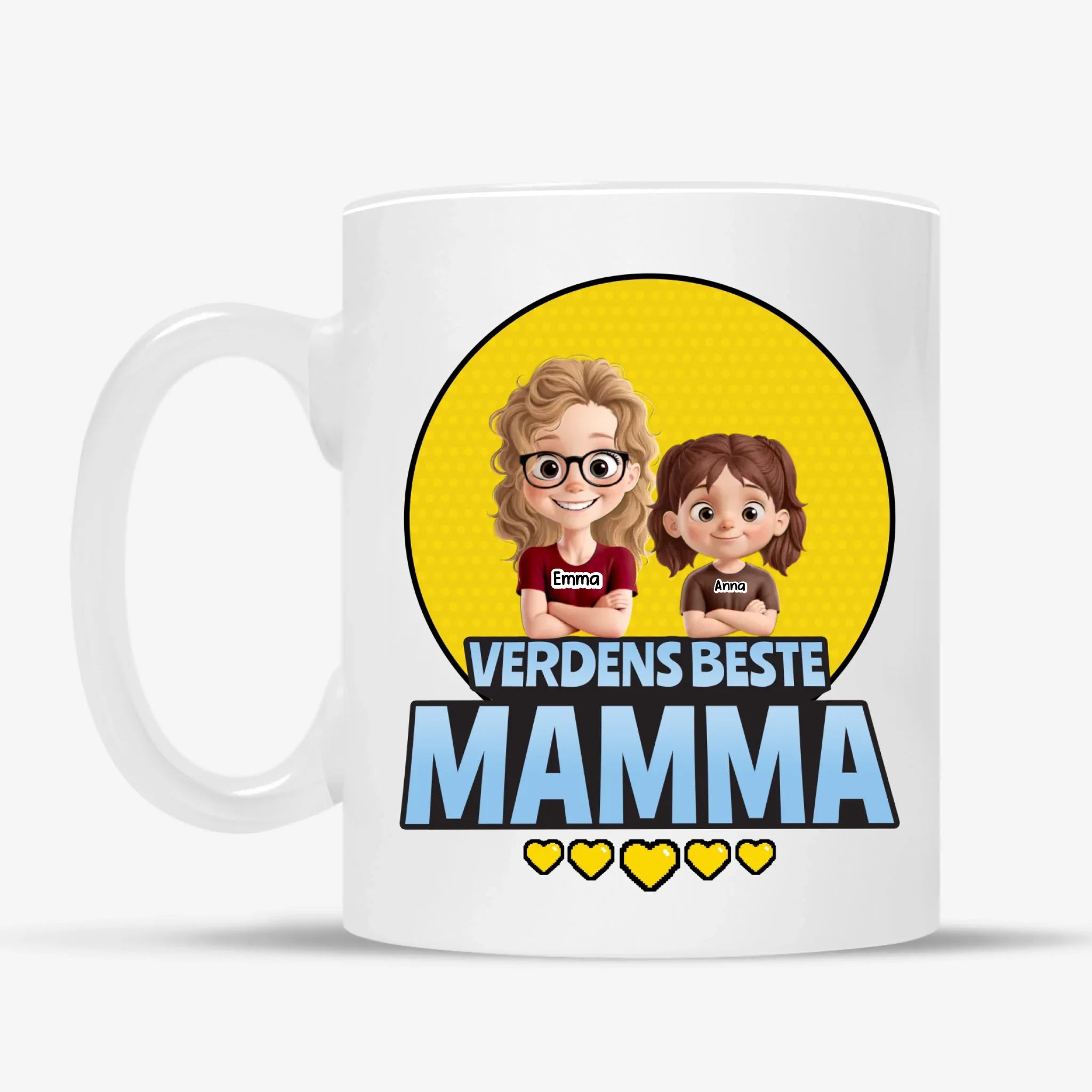 Verdens Beste Mamma Illustrert Mamma & Barn Personlig Kopp