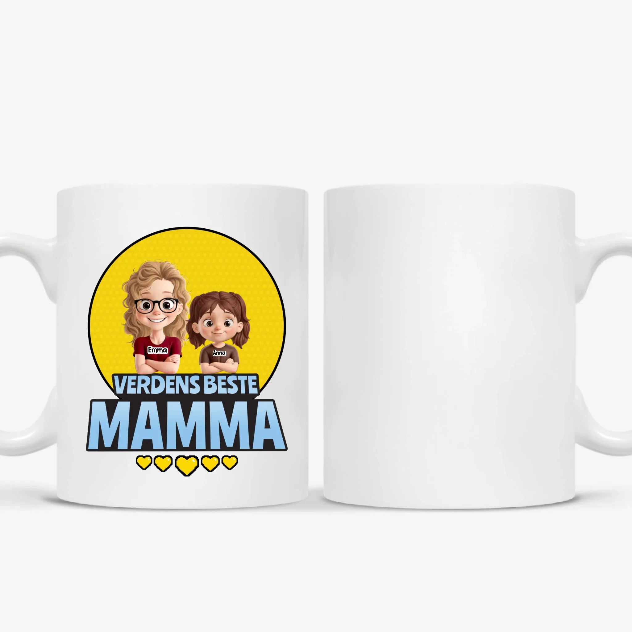 Verdens Beste Mamma Illustrert Mamma & Barn Personlig Kopp