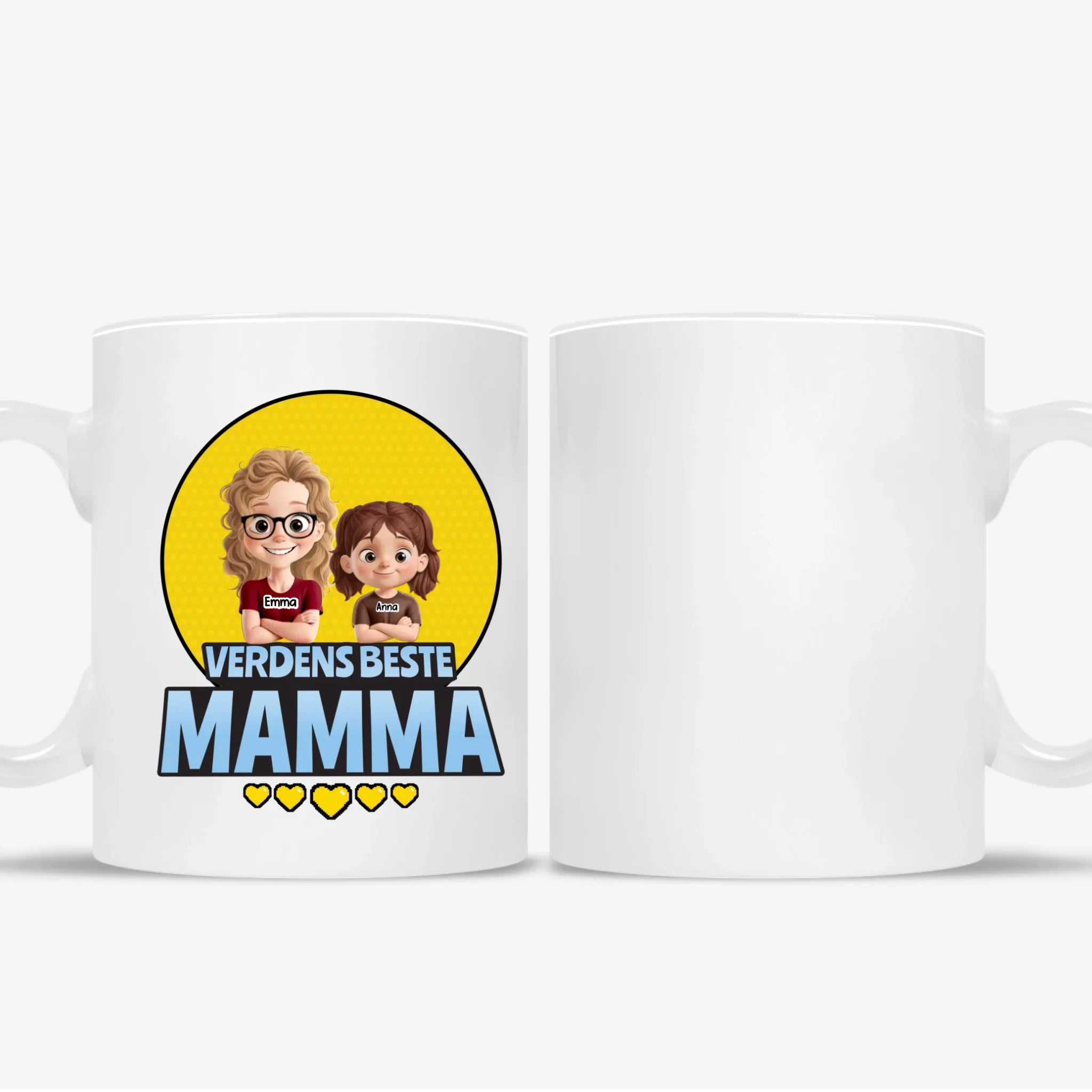 Verdens Beste Mamma Illustrert Mamma & Barn Personlig Kopp