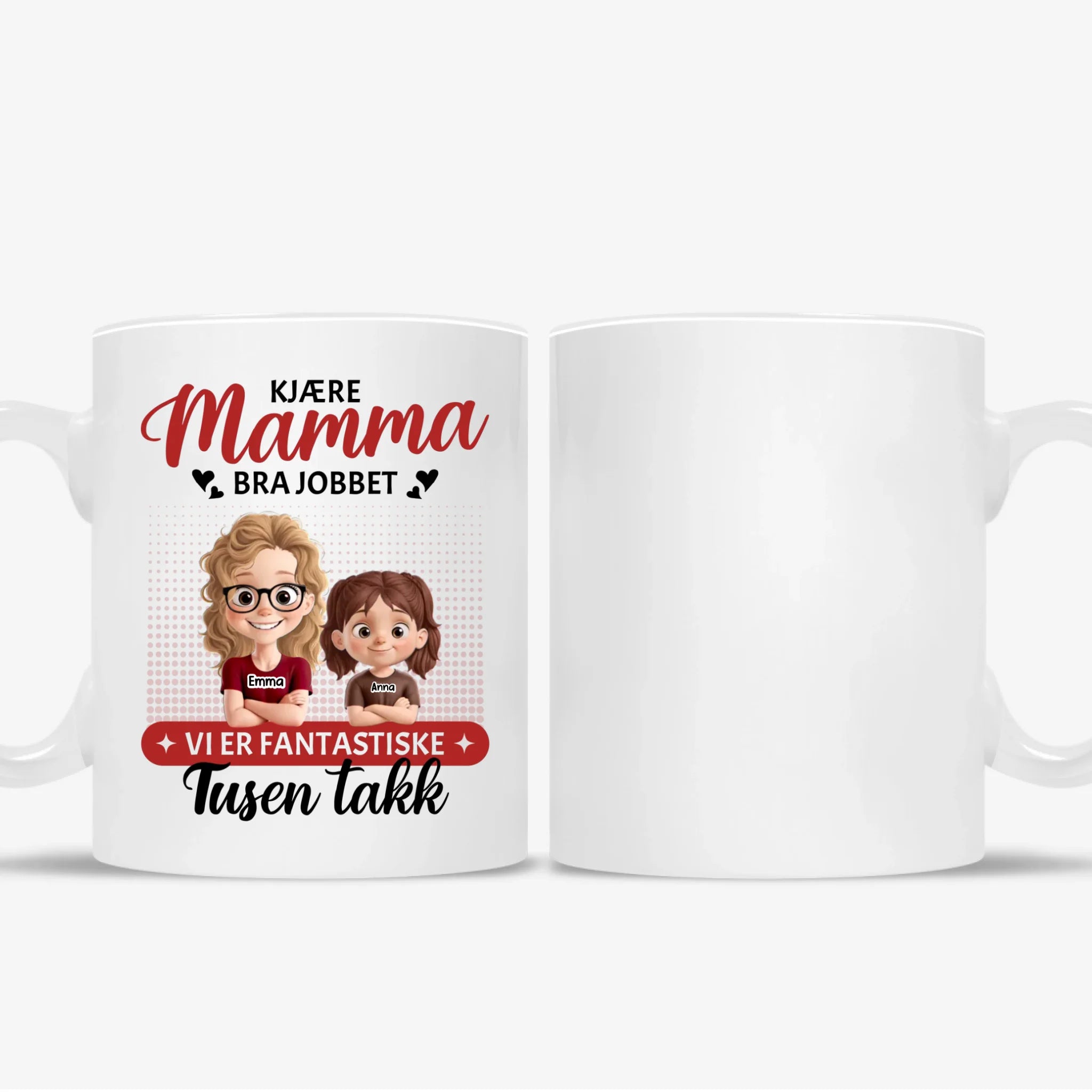 Kjære Mamma, Bra Jobbet Illustrert Personlig funny Kopp