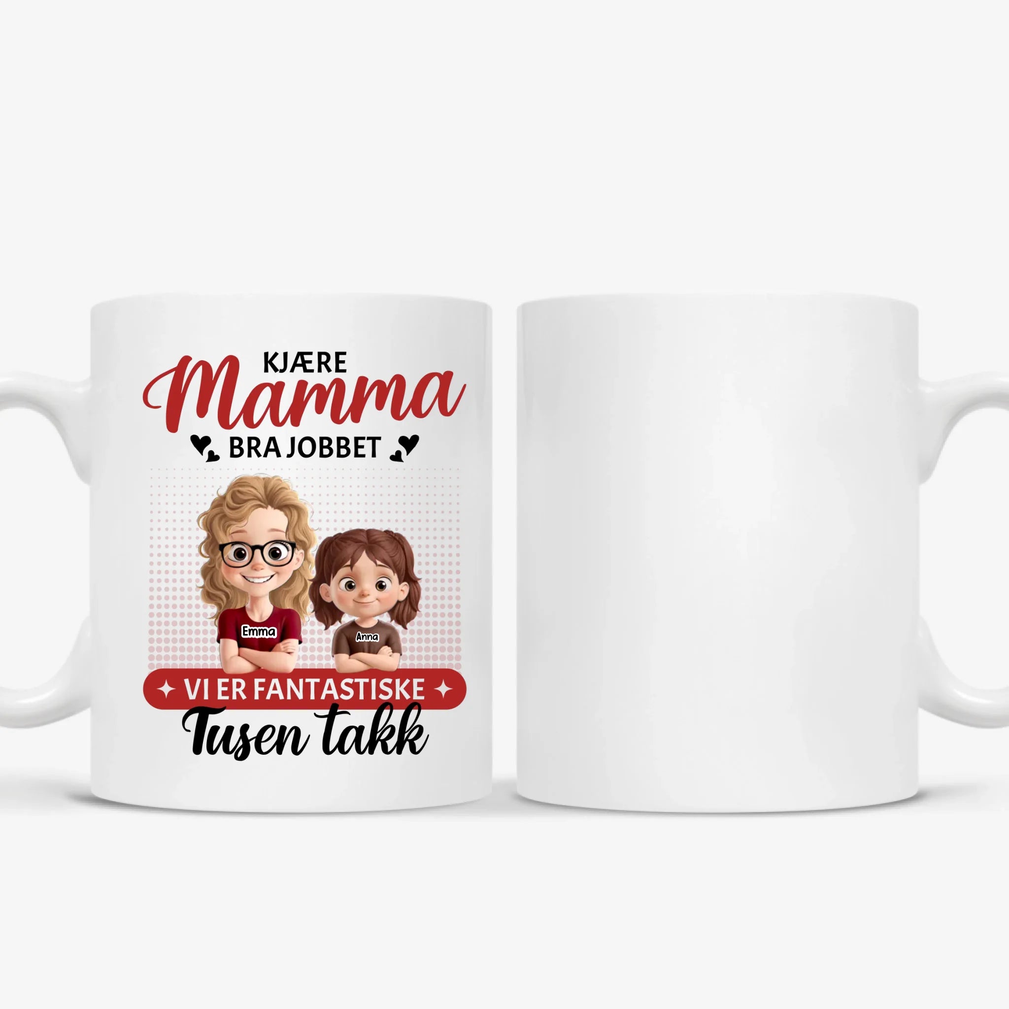 Kjære Mamma, Bra Jobbet Illustrert Personlig funny Kopp