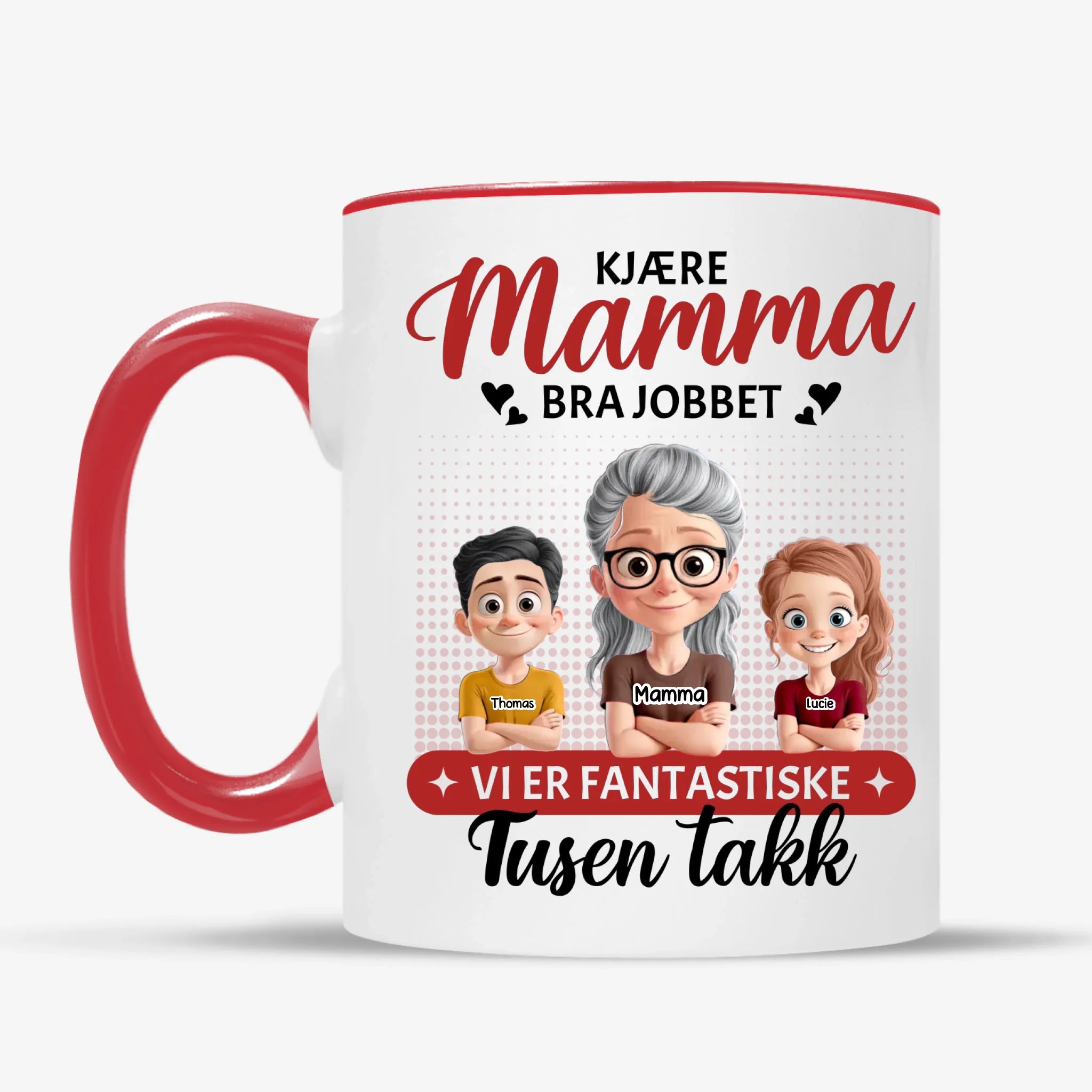 Kjære Mamma, Bra Jobbet Illustrert Personlig funny Kopp