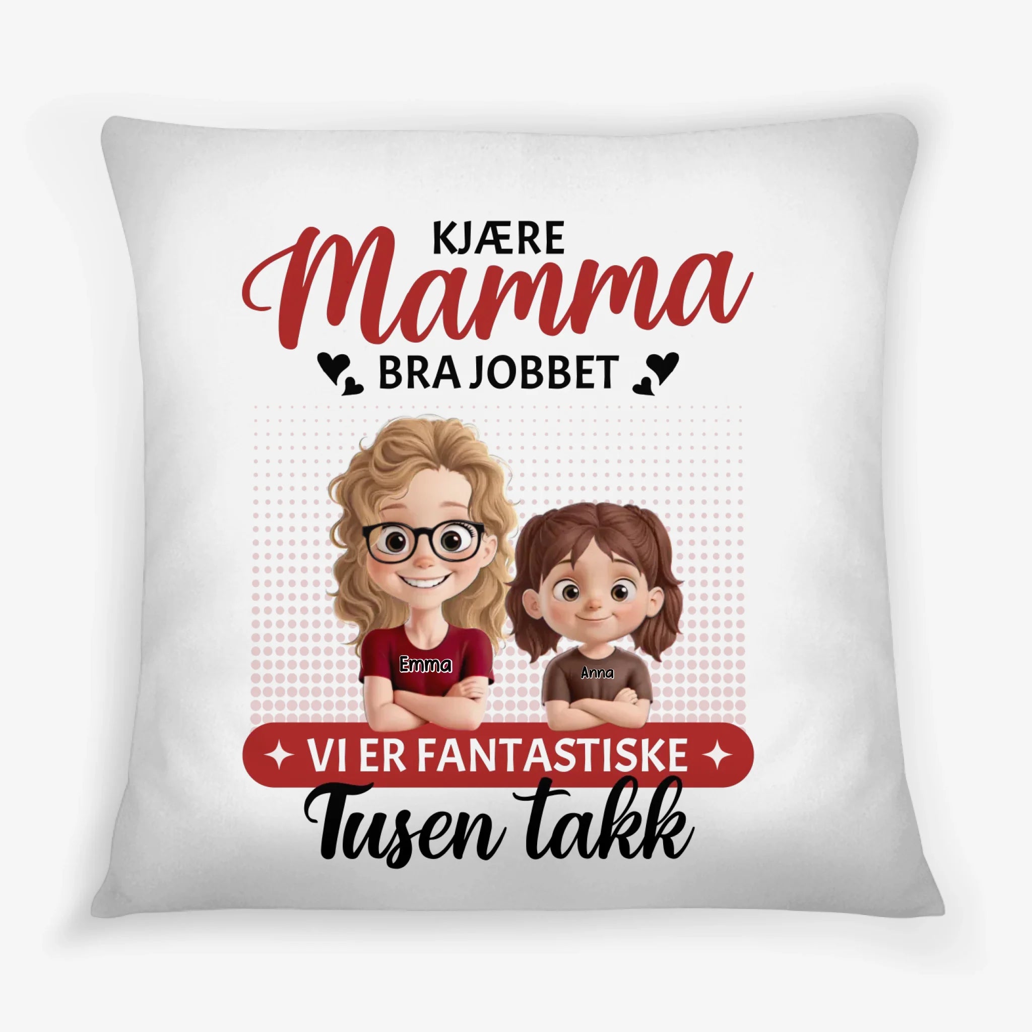 Kjære Mamma, Bra Jobbet Illustrert Personlig funny Firkantet pute