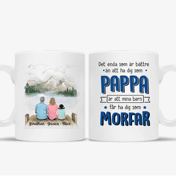 Personlig mugg till pappa | Personlig presenter till farfar | Mina barn har en morfar