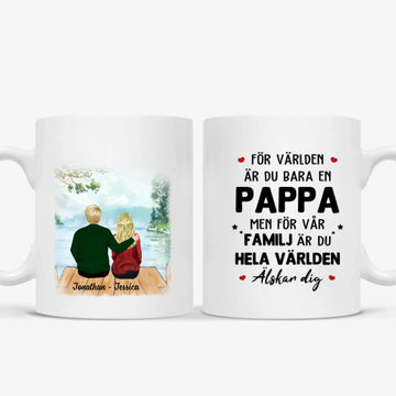 Personlig mugg till pappa | Personlig presenter till far | Hela världen Älskar dig