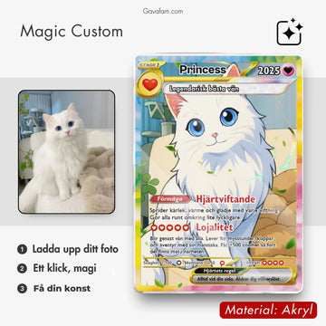 Personliga anime Pokekort i TCG-stil med husdjursbilder