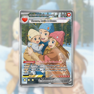 Vår familj - Personligt animekort i TCG-stil – en unik present med ditt eget foto