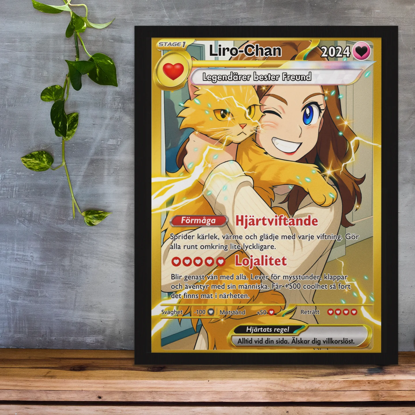 Personliga anime Poke affisch i TCG-stil med husdjursbilder