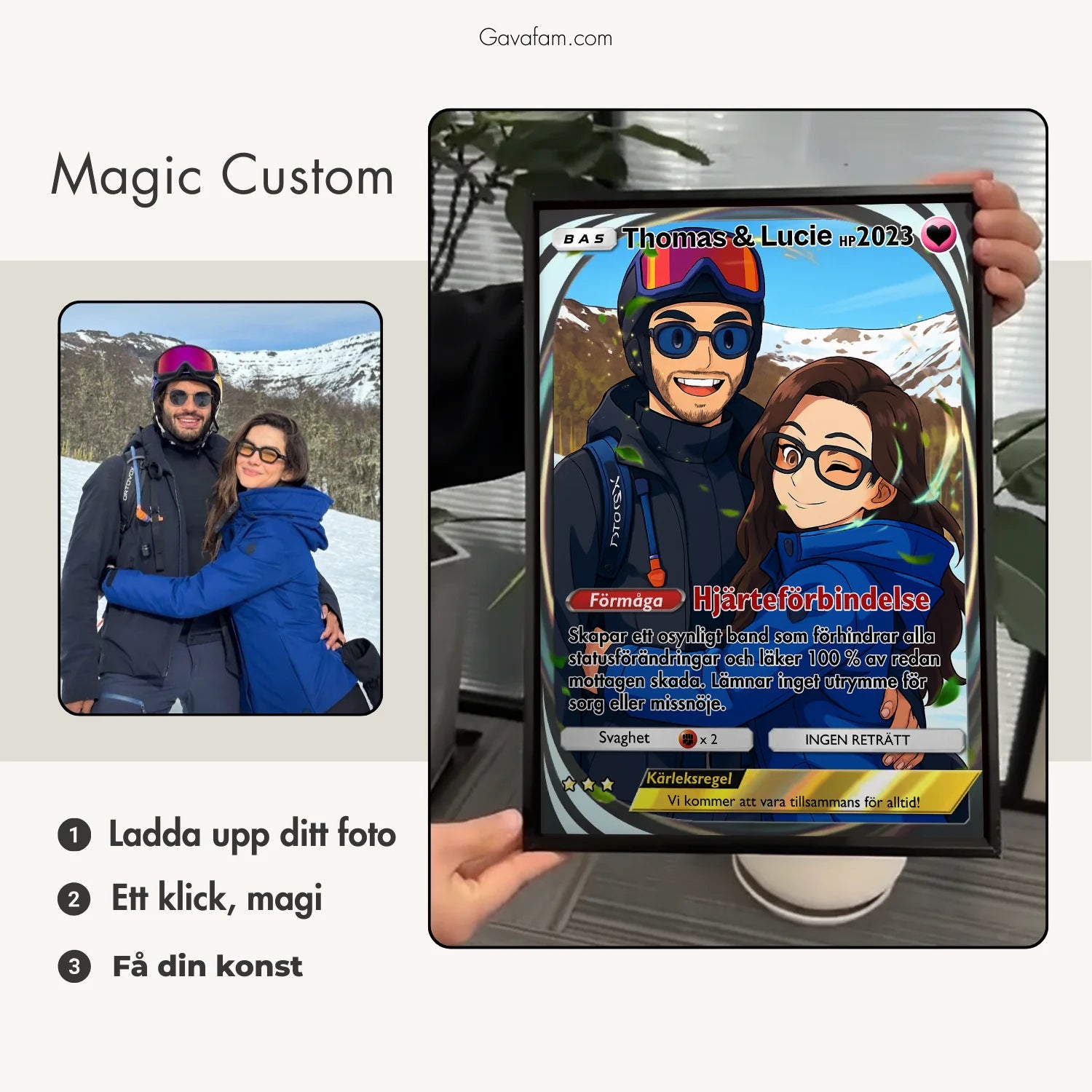 Till min kärlek - Personlig Affisch i Samlarkort-stil