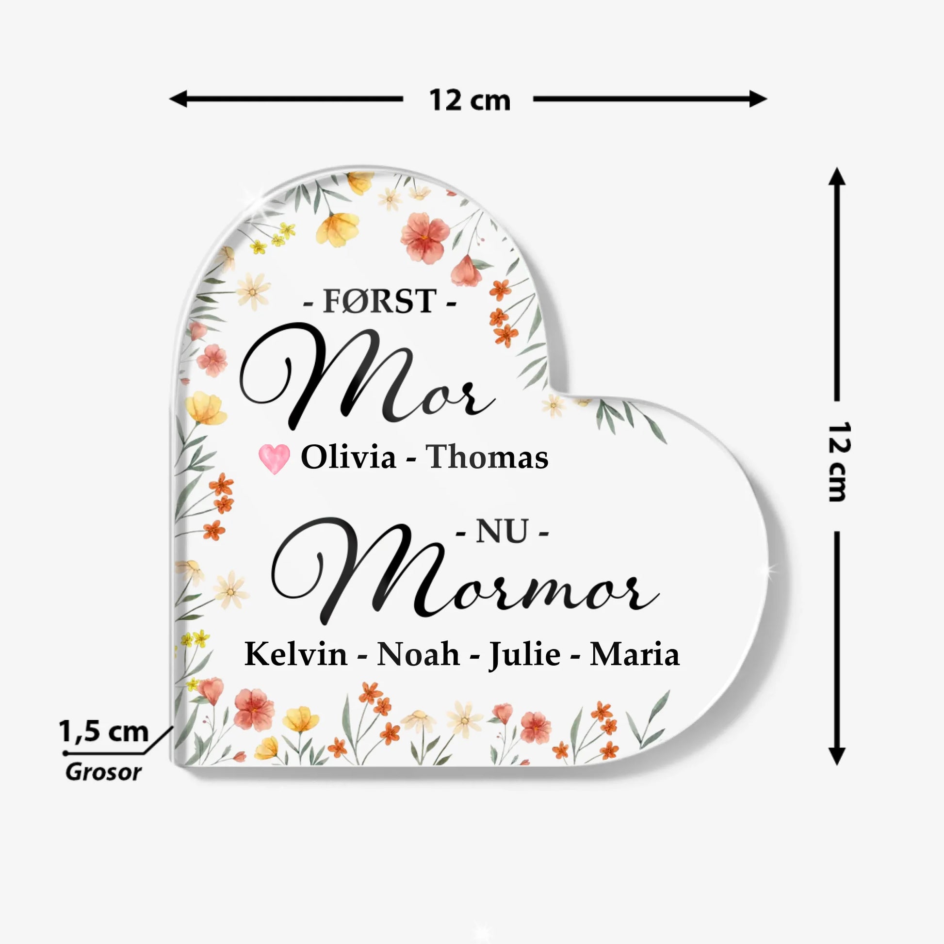 Heart Acrylic Plaque Size