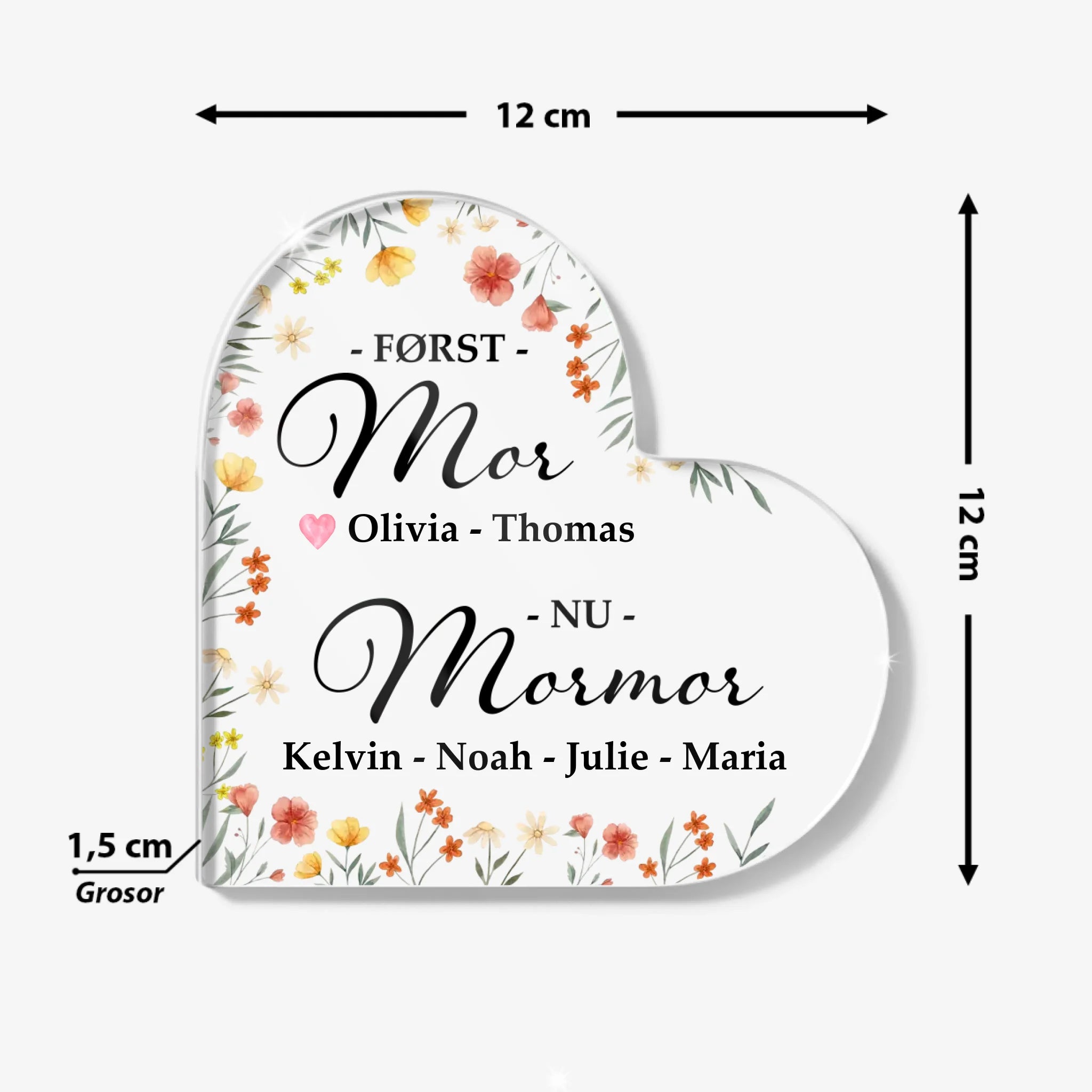 Heart Acrylic Plaque Size