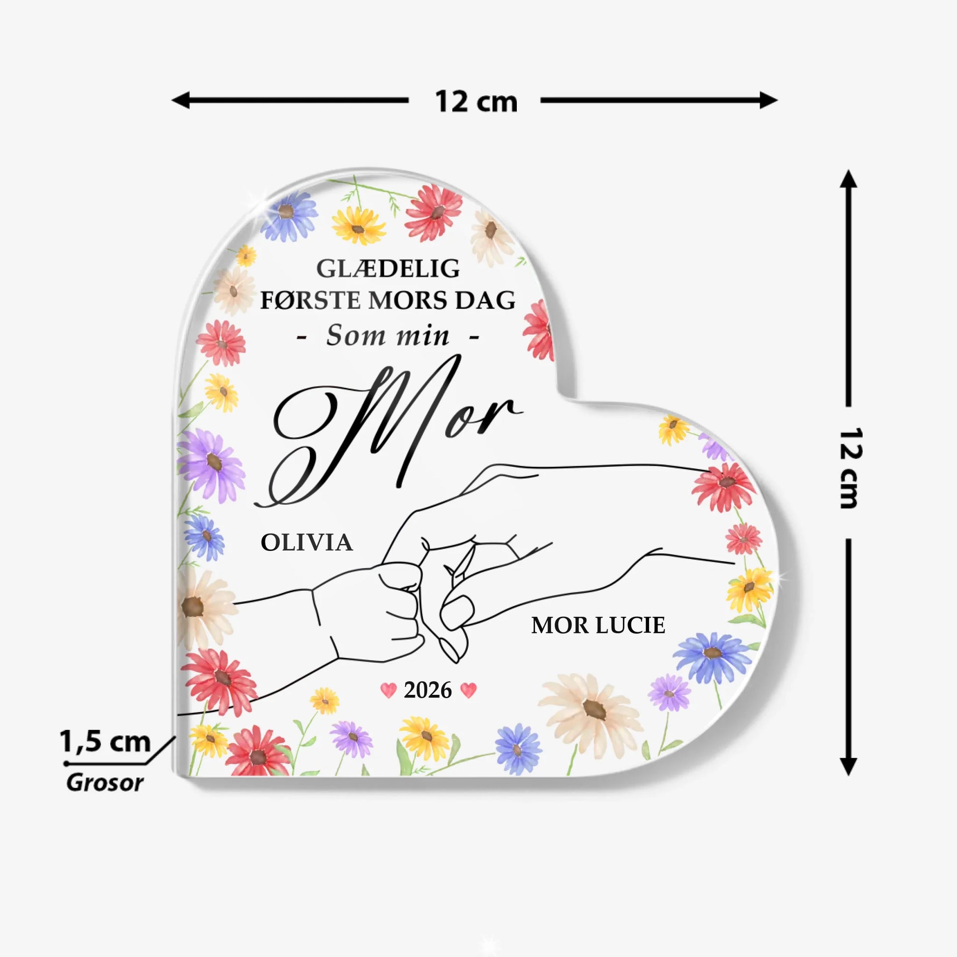 Heart Acrylic Plaque Size
