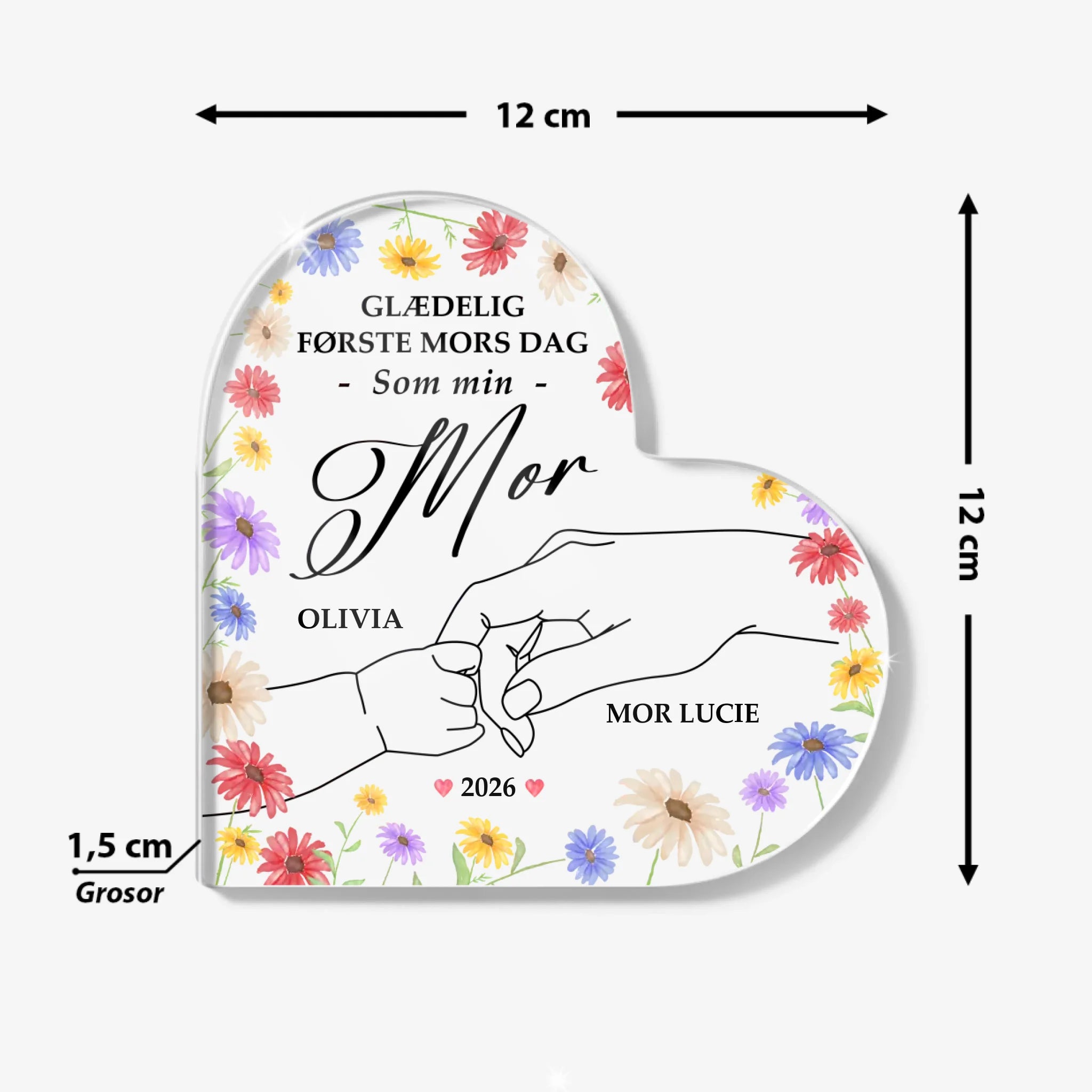 Heart Acrylic Plaque Size