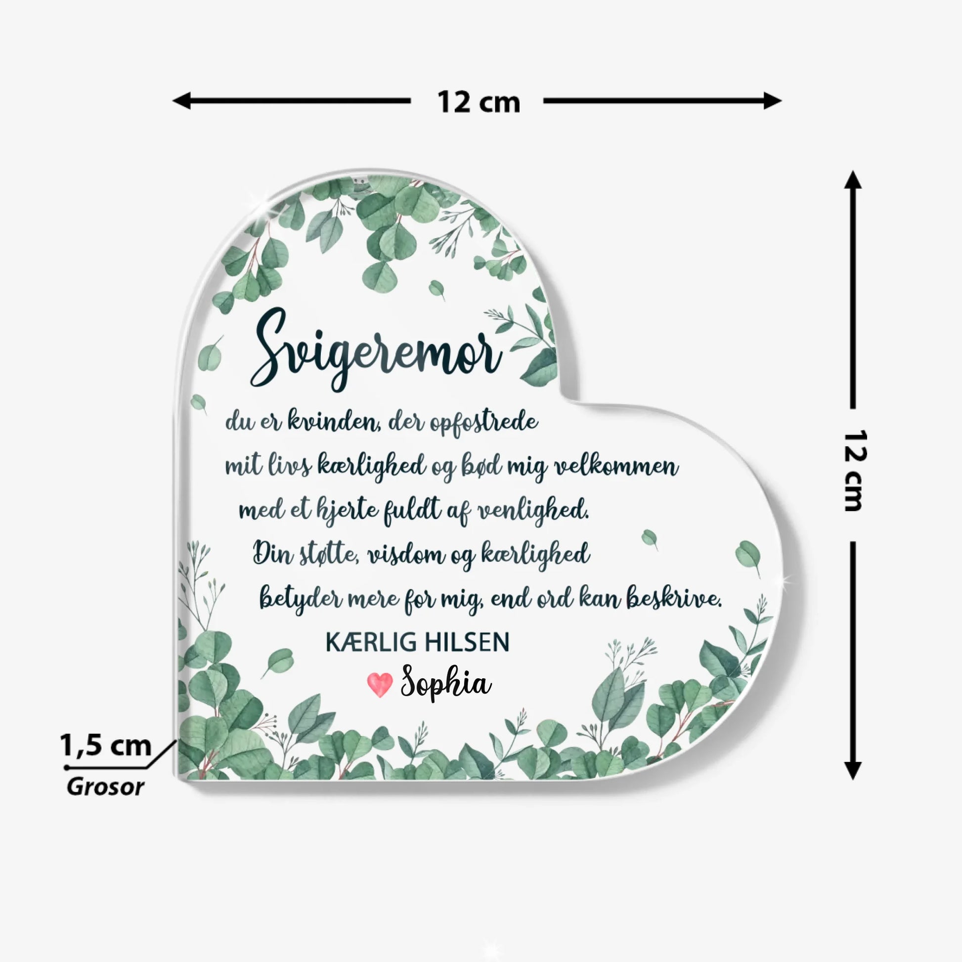 Heart Acrylic Plaque Size