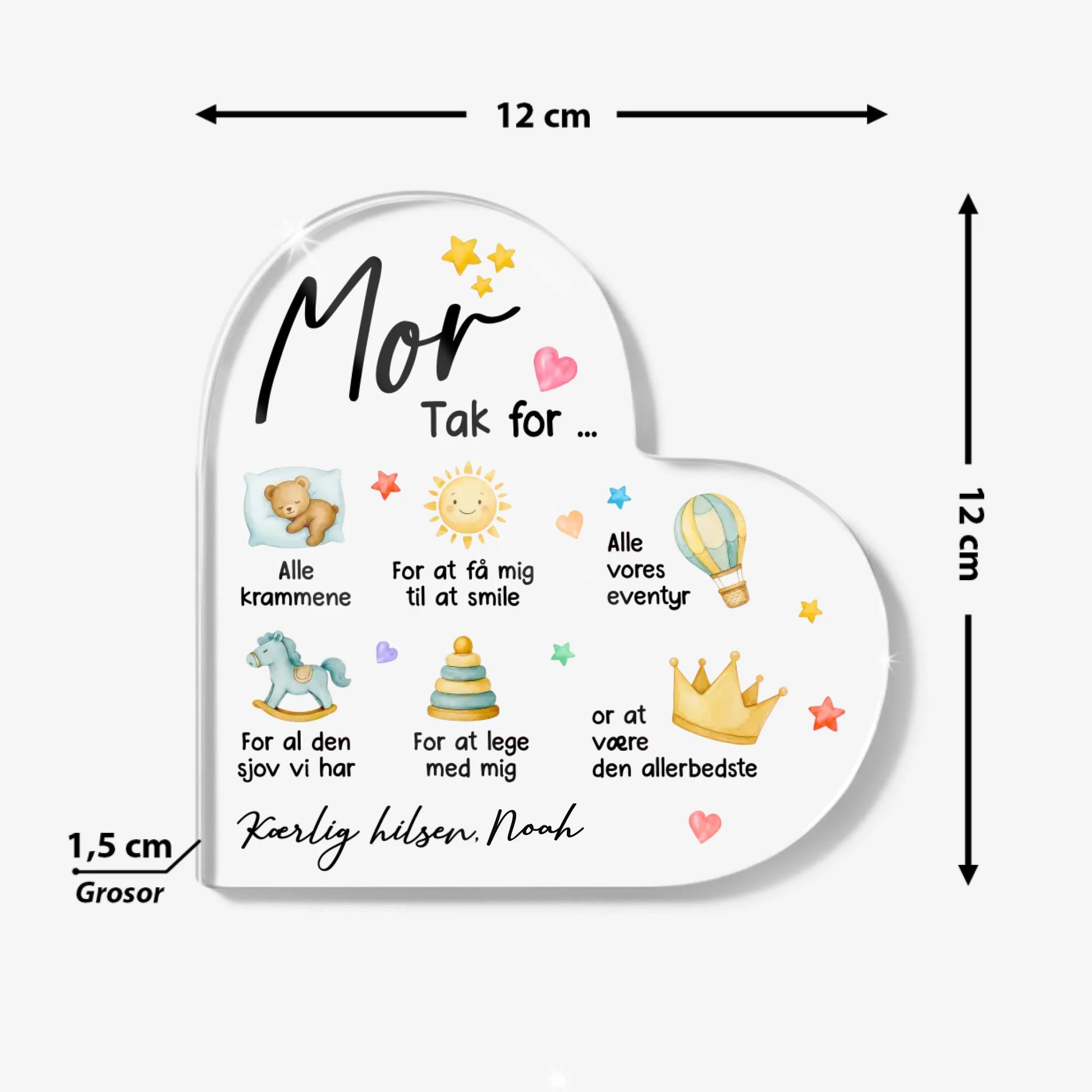 Heart Acrylic Plaque Size