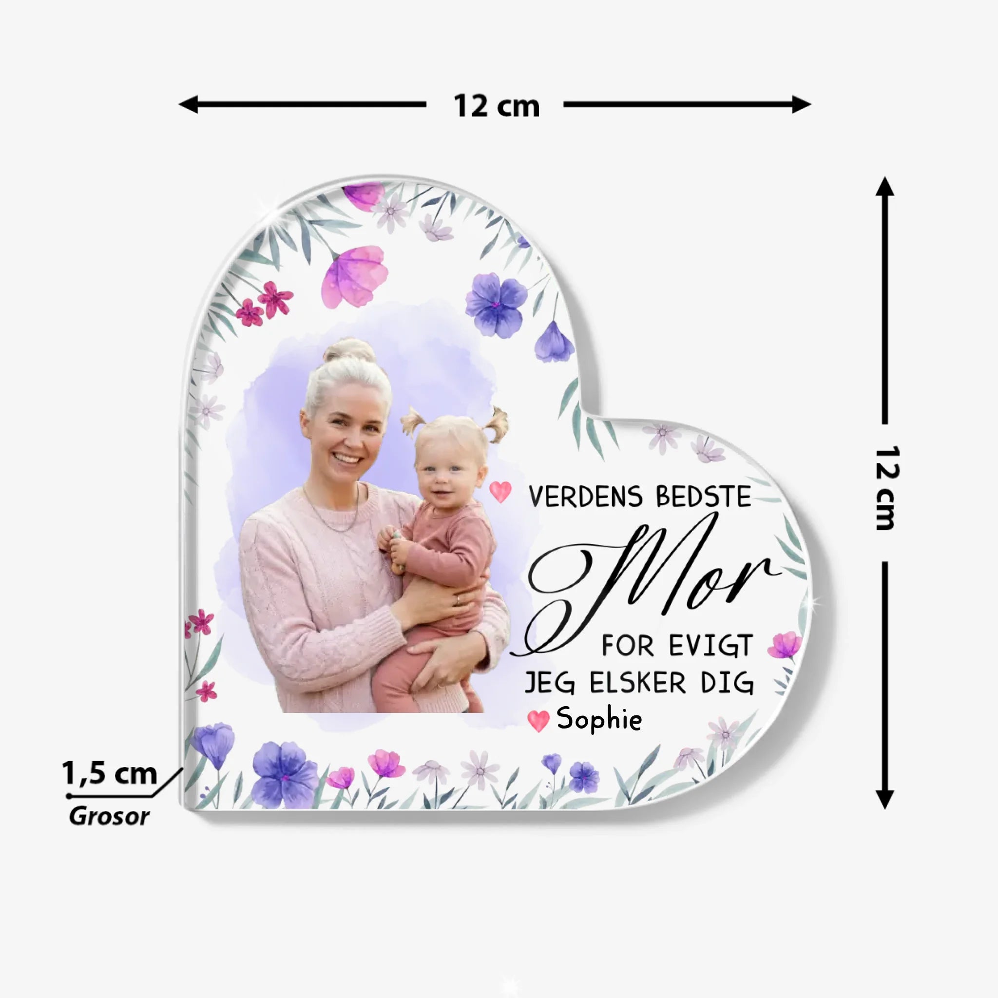 Heart Acrylic Plaque Size
