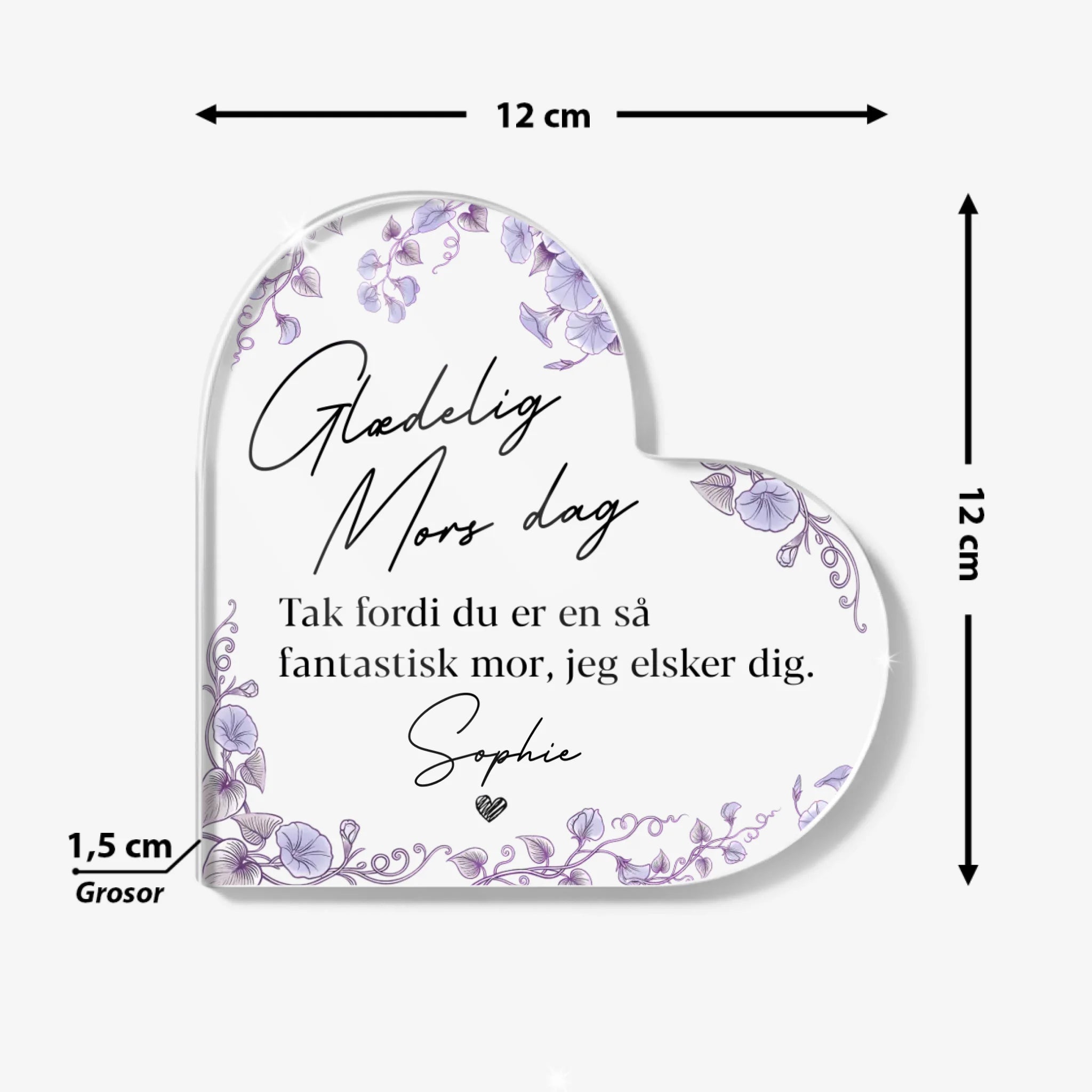 Heart Acrylic Plaque Size