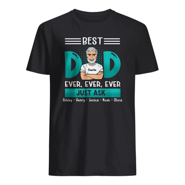 Personlig t-shirt till pappa | Personlig presenter till far | Best Dad Ever