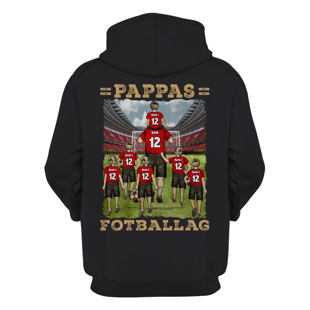Personlig T-shirt til far | Tilpas gave til far | Fars yndlingsfodboldhold