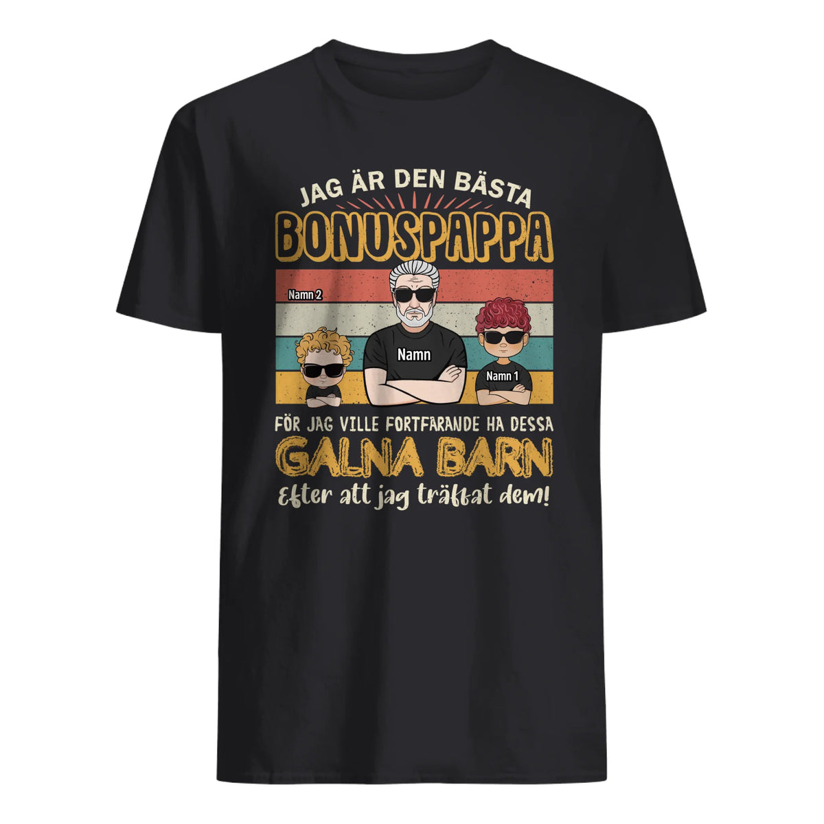 Personlig t-shirt til bonusfar | Personlige gaver til far | Jeg er den bedste bonusfar