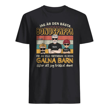 Personlig t-shirt til bonusfar | Personlige gaver til far | Jeg er den bedste bonusfar