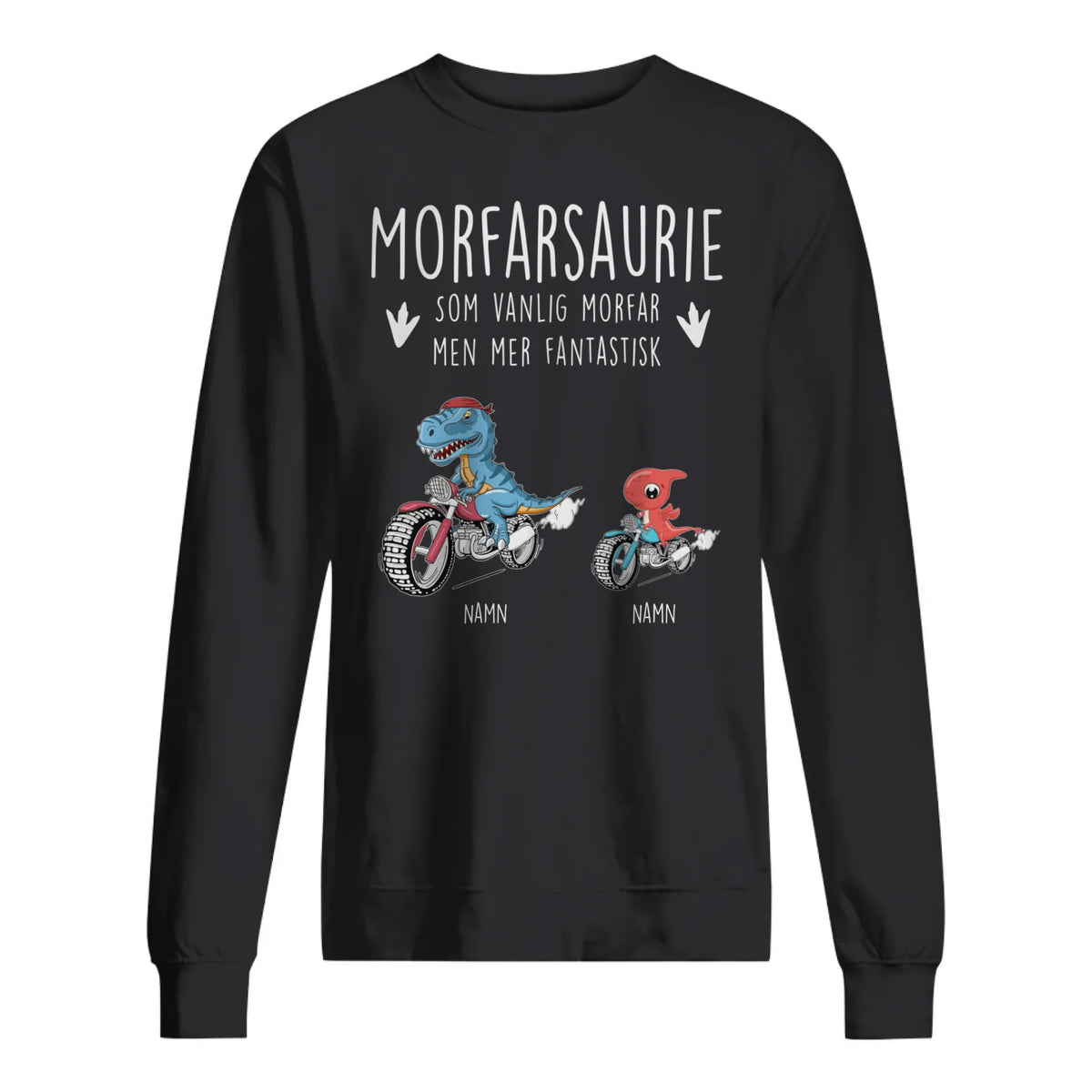 Personlig t-shirt till Morfar/Farfar | Personlig present till Morfar/farfar | Morfarsaurie Motorcykelälskare