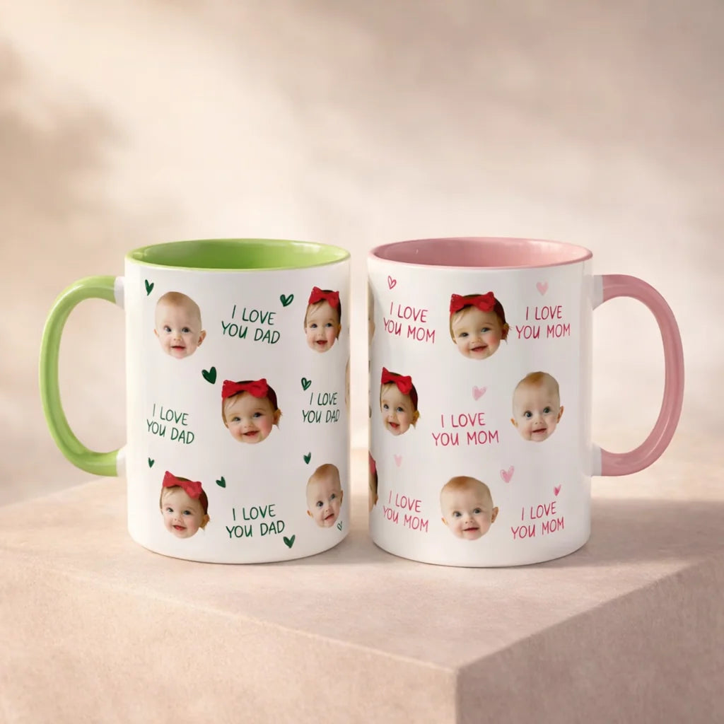 Personlig fotokop med babyansigt og teksten “Best Mom ever"