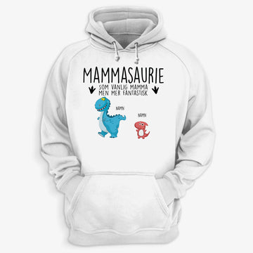 Personlig luvtröja till Mamma | Personlig present till Mor | Mammasaurie som valig mamma men mer fantastisk