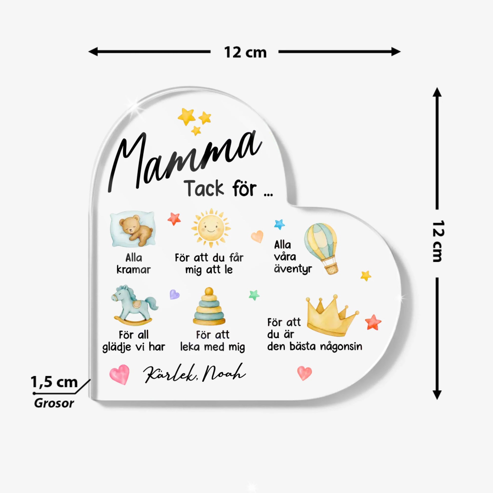 Heart Acrylic Plaque Size