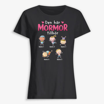 Personlig T-shirt til bedstemor | Personlig gave til bedstemor | Denne mor/bedstemor tilhører