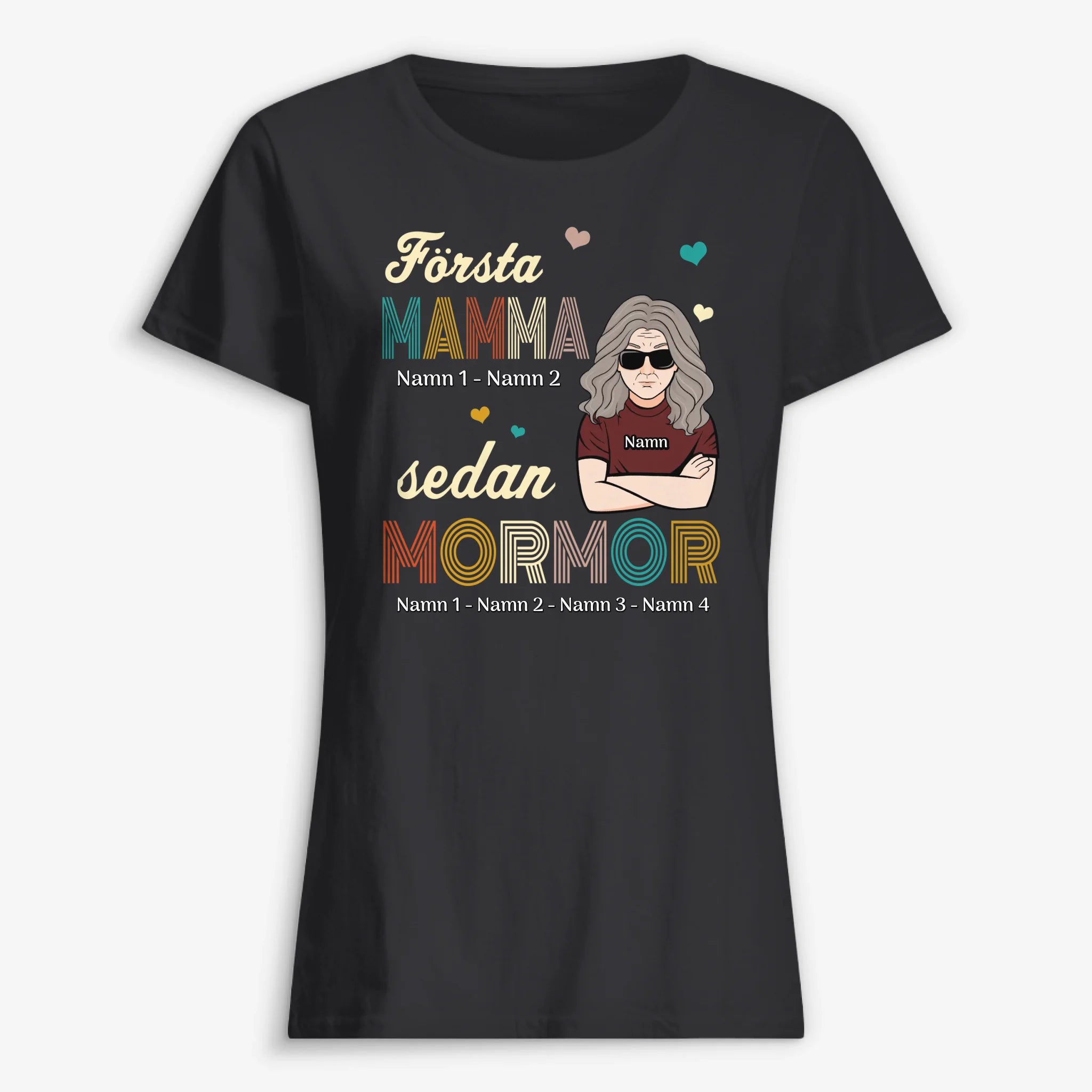 Personlig T-shirt till mormor | Personlig present till farmor | Första mamma sedan mormor
