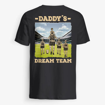 Personlig T-skjorte til pappa | Personlig gave til far | Daddy's Dream Team Rugby