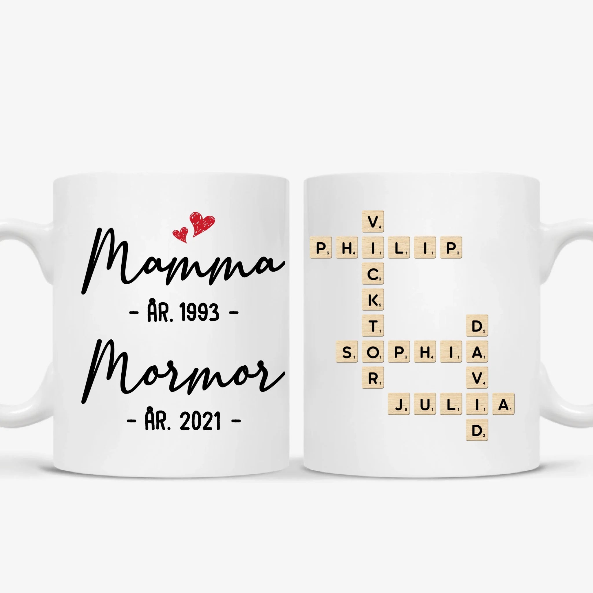 Mamma år, Mormor år - Personlig mugg till Mamma och Mormor