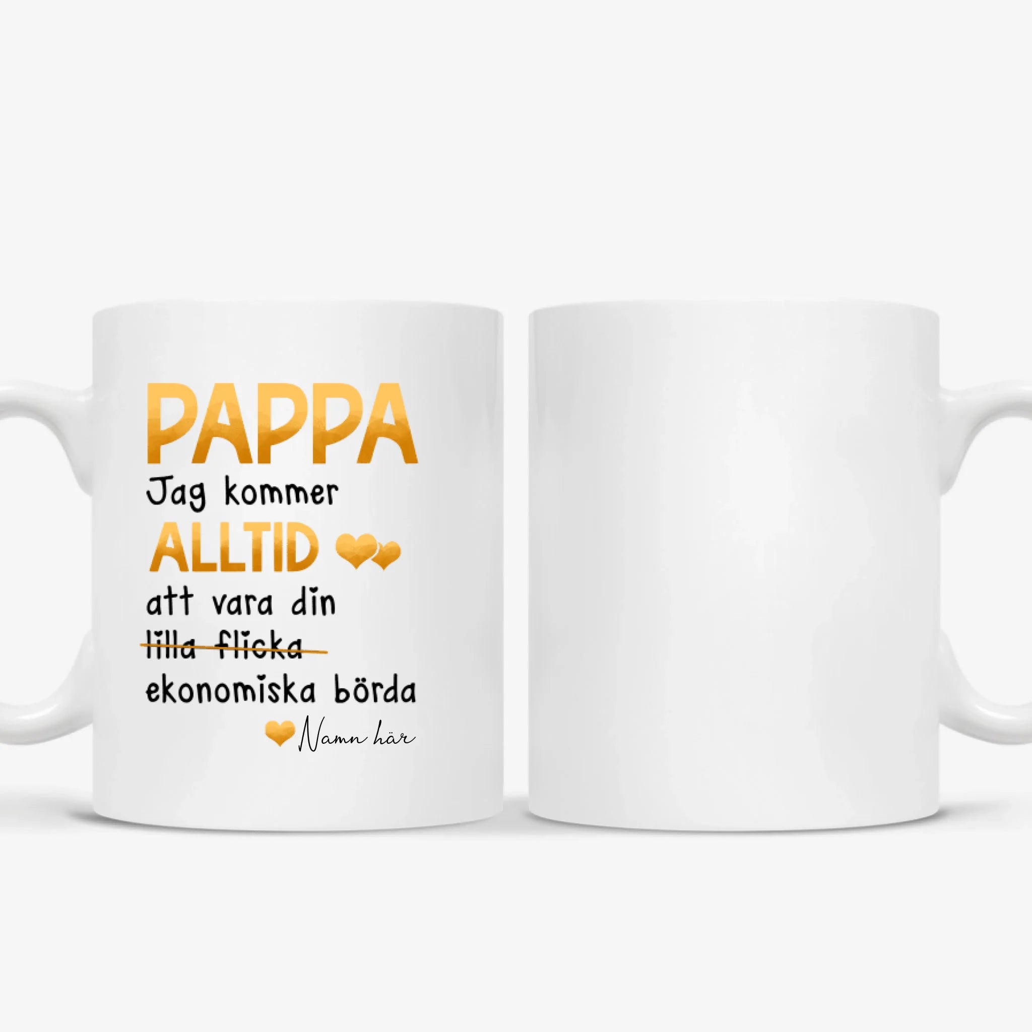 Personlig mugg till pappa | Personlig present till far | Jag kommer alltid att vara din lilla flicka