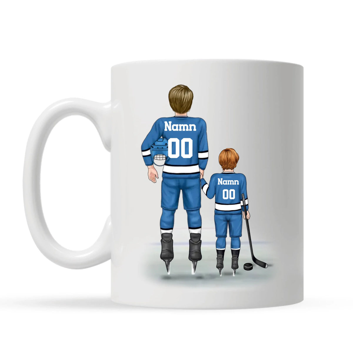 Personligt krus fra datter og søn til far | Personlige gaver til far | Fantastiske fædre spiller hockey