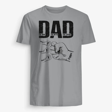 T-shirt med ordene "Dad the man the myth the legend" - Personlig T-shirt til far