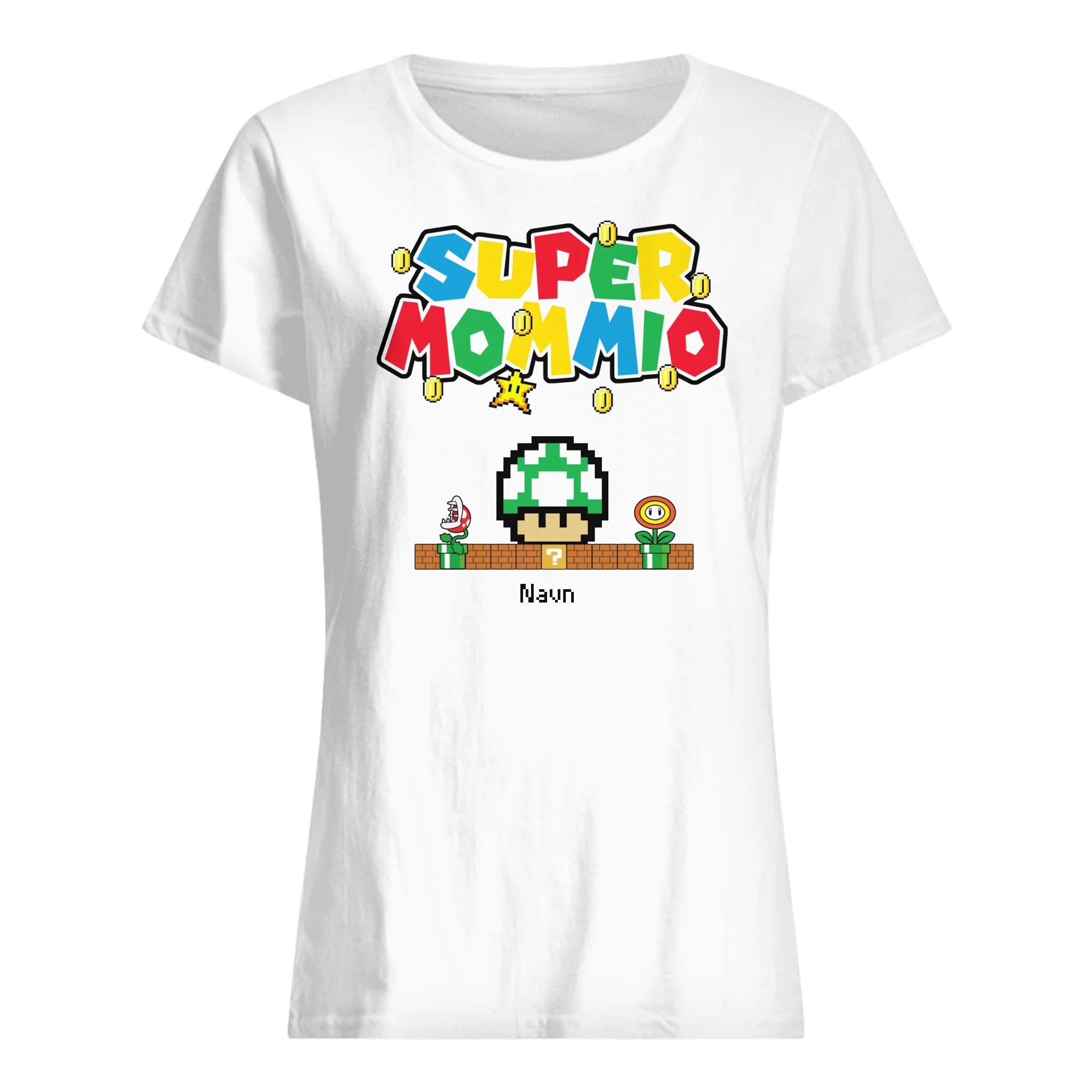 Personalized gift for Mom | Personalized Matching T-shirt for Supermamma | Super Mommio white