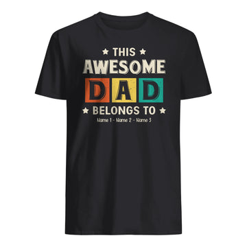Personlig T-shirt til far | Personlig gave til far | Denne fantastiske far tilhører